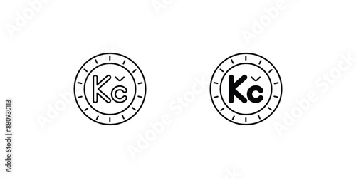 koruna set icon with white background vector stock illustration