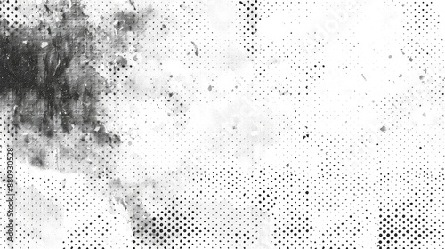 Subtle halftone vector texture overlay. Monochrome abstract splattered background
