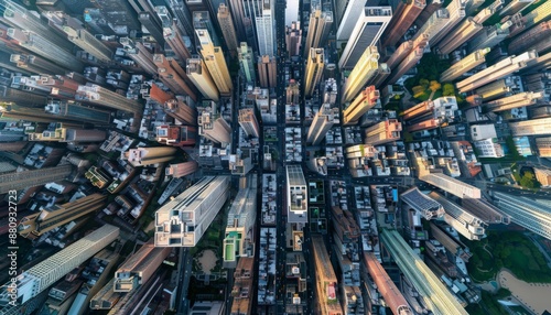 Aerial Drone Image of a Large City
