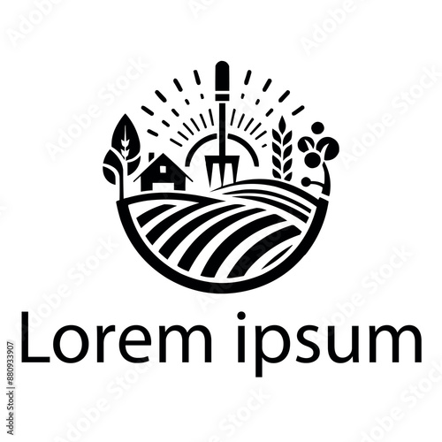 A black agriculture logo on white simple background