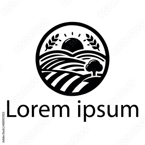 A black agriculture logo on white simple background