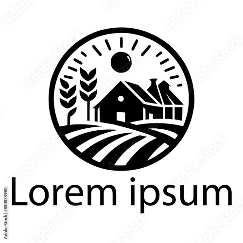 A black agriculture logo on white simple background