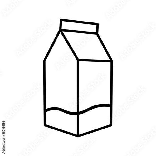 Milk box outline vector icon. Black milk icon, flat vector simple element illustration from editable drinks concept isolated on white background