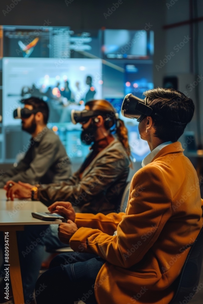 Diverse Professionals Engaging in Virtual Reality Training Session for Enhanced Learning Diverse Professionals Engaging in Virtual Reality Training Session for Enhanced Learning