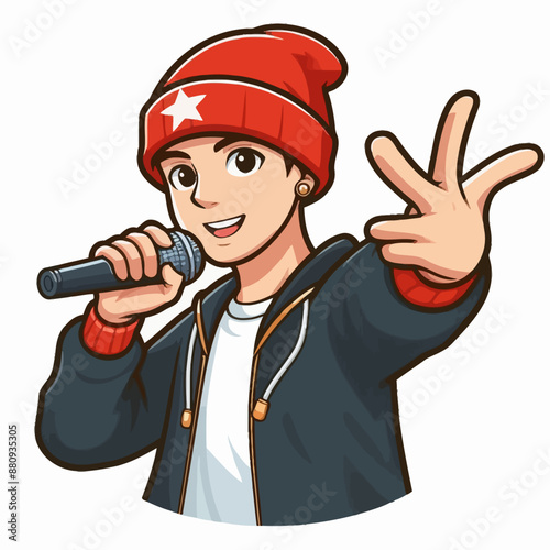 vector art illustration  of rapper