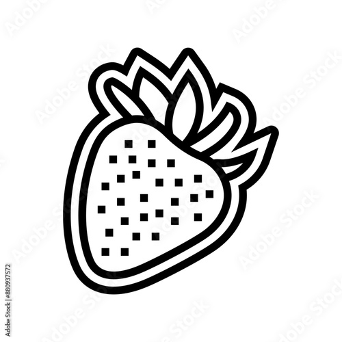 strawberries allergen free product food line icon vector. strawberries allergen free product food sign. isolated contour symbol black illustration