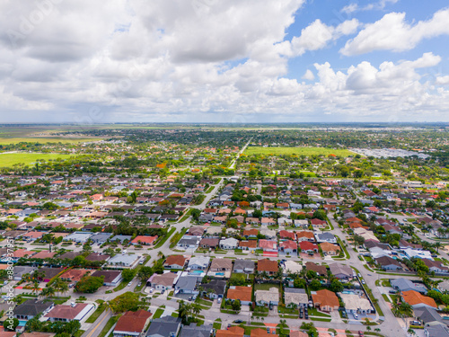 Kendall, Miami, Florida, USA. Aerial photo of residential neighborhoods in Kendall Florida which is a subdivision of Miami Dade County photo