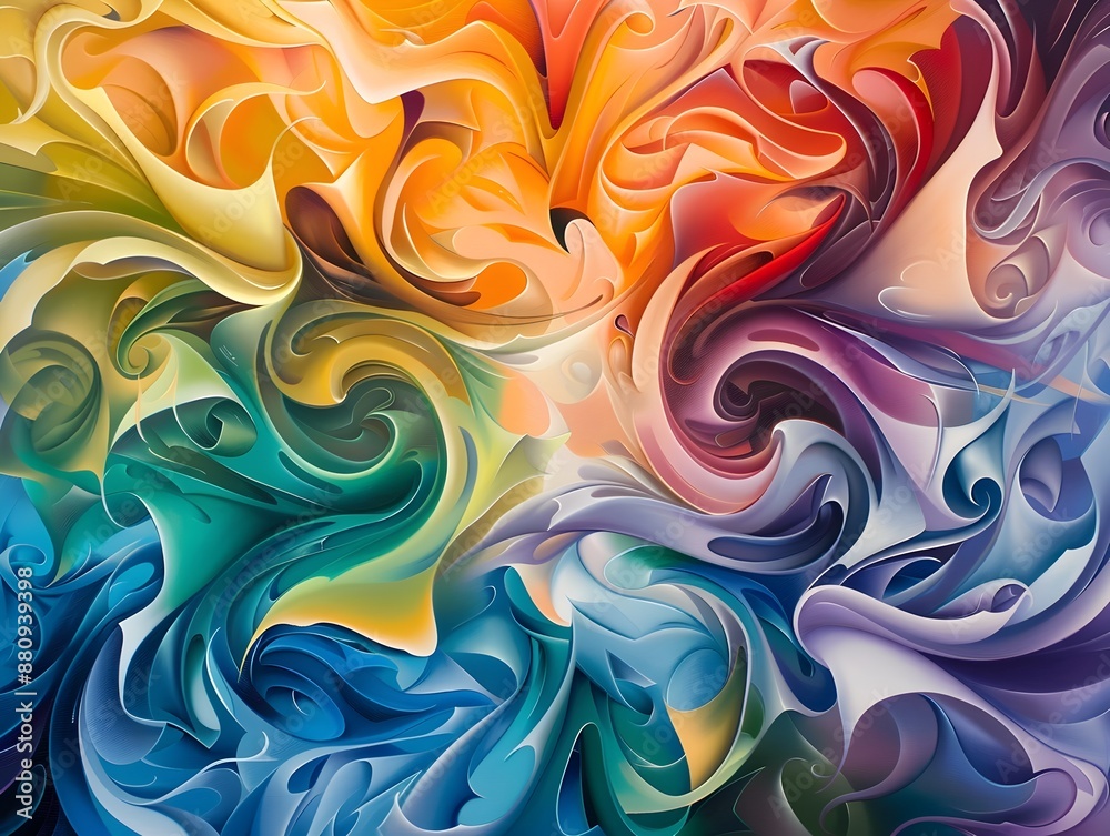Captivating Swirling Patterns of Vibrant Gradient Hues in Abstract Artwork Captivating Swirling Patterns of Vibrant Gradient Hues in Abstract Artwork