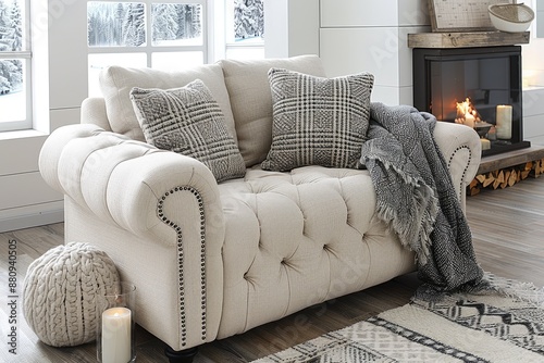 Cozy Living Room with Sofa and Throw Blanket or Pillows Design Ideas inspiration ideas