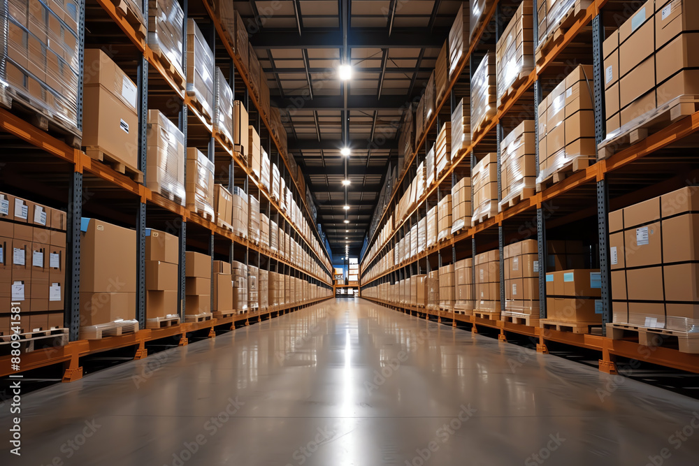 Efficient stock management in a spacious warehouse, organized storage, effective inventory control systems Efficient stock management in a spacious warehouse, organized storage, effective inventory control systems