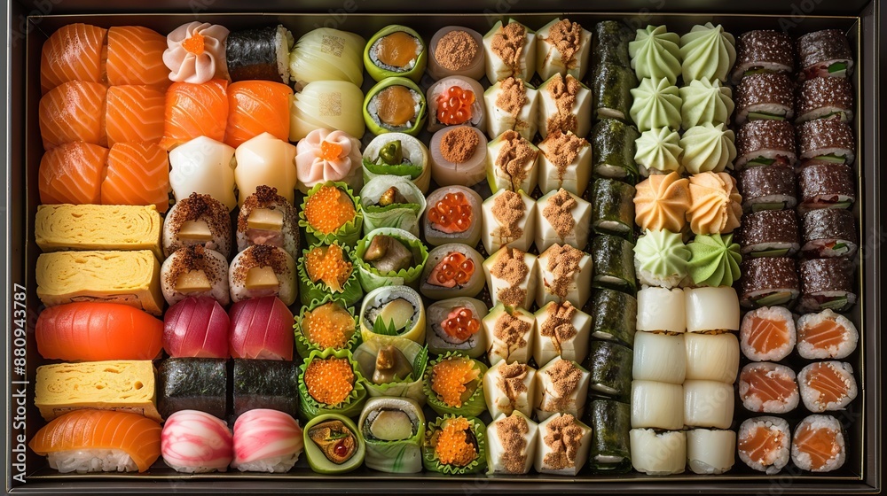 Assortment of Sushi Rolls in a Box Assortment of Sushi Rolls in a Box