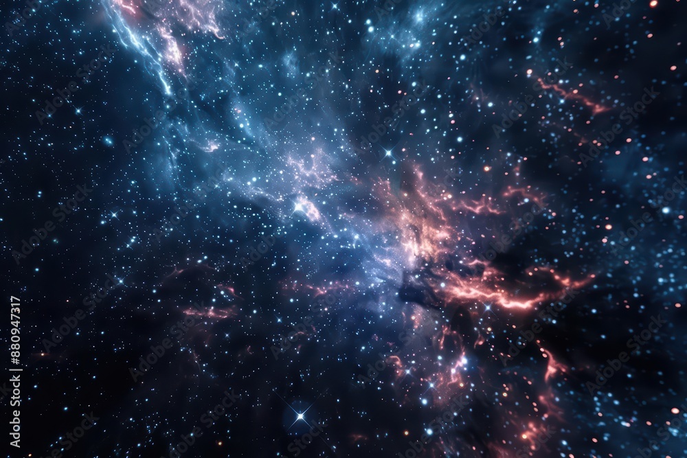 Obraz premium A supernatural scene features mystical fireworks that explode into shimmering constellations