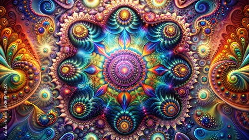 Wallpaper Mural A colorful, abstract painting of a flower with many different colors Torontodigital.ca