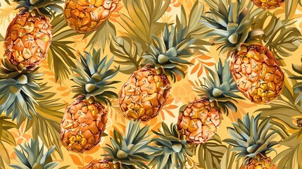Aluminium schilderij Jungle pineapple wallpaper  © pixelwallpaper