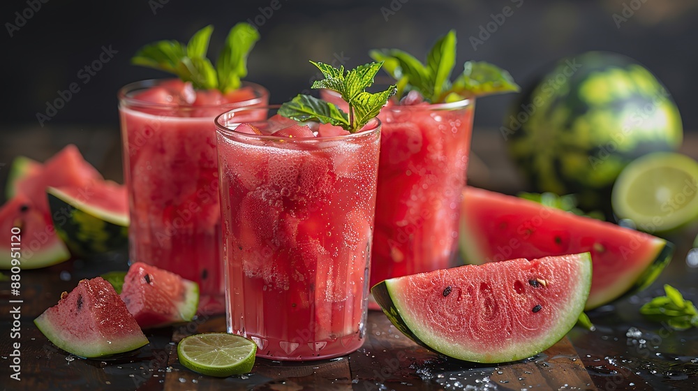 Watermelon Slushies with a Twist of Fresh Mint Watermelon Slushies with a Twist of Fresh Mint