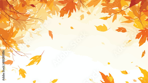 Autumnal background. Autumn falling yellow leaves.