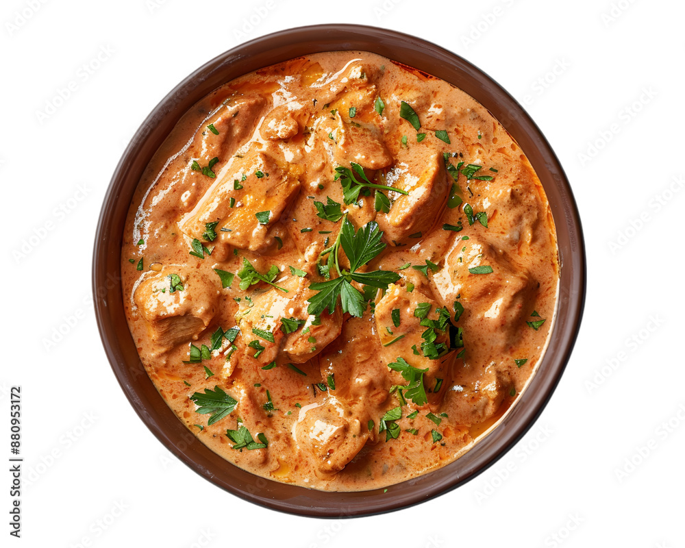 Indian Chicken Curry with Parsley isolated on transparent background Indian Chicken Curry with Parsley isolated on transparent background