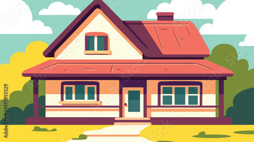 Background of house with for rent real estate sign.