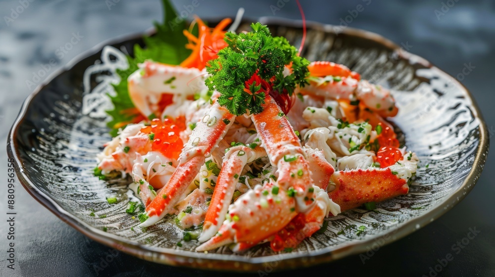 The national cuisine of Japan. Crab salad in Japanese. The national cuisine of Japan. Crab salad in Japanese.