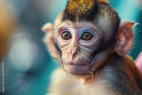 Portrait of funny exotic tropical animal in jungle generative AI photo