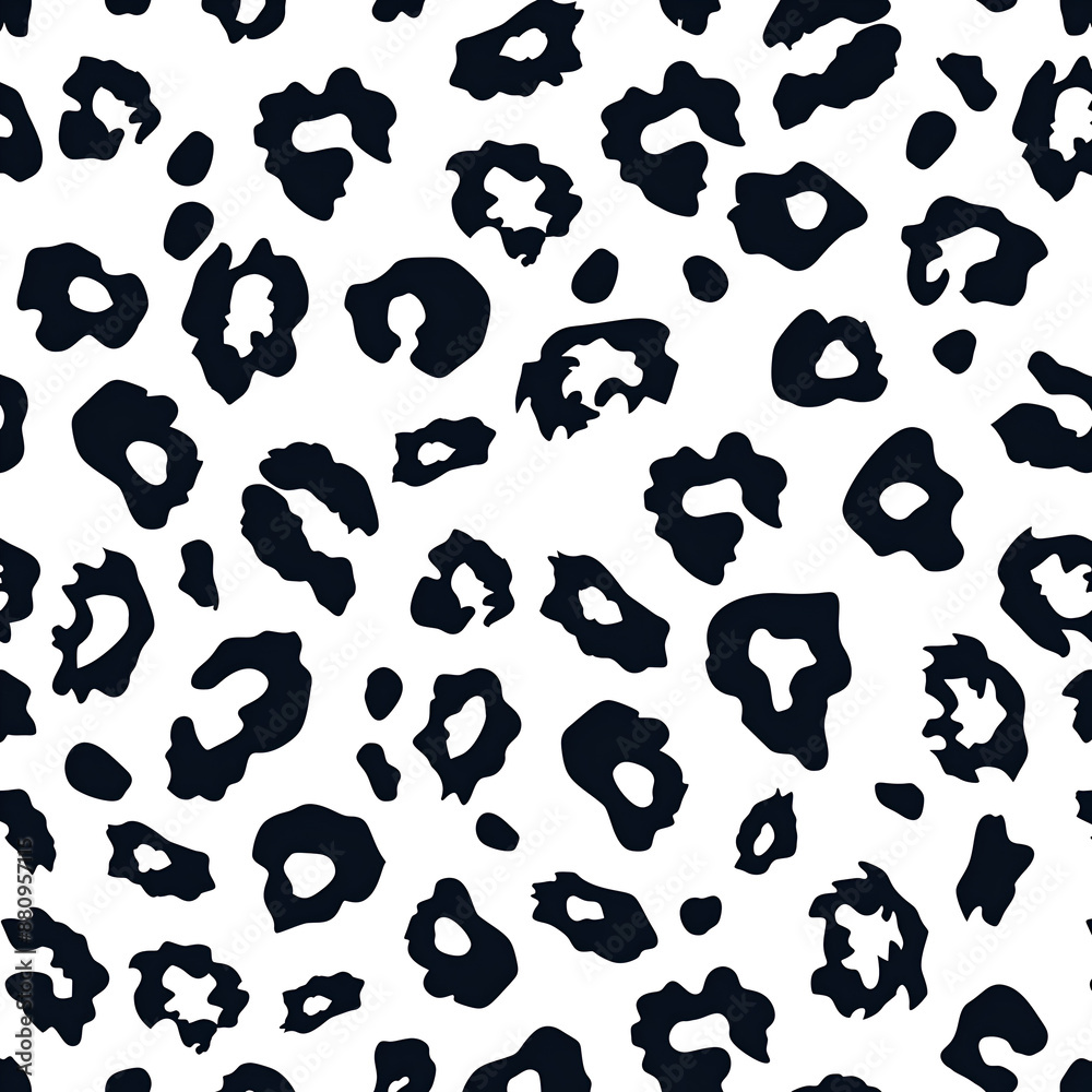 Black and White Leopard Spots Pattern, Chic and Modern Black and White Leopard Spots Pattern, Chic and Modern