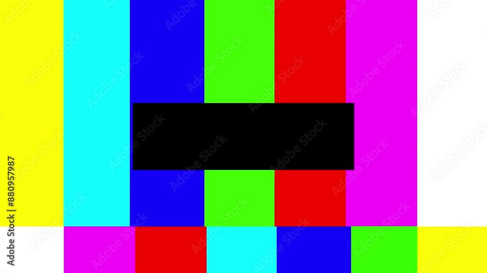 No signal vertical multi colored stripes Animation video background.