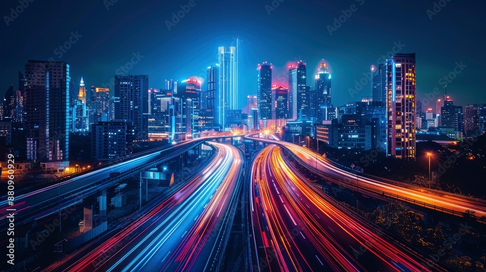 Obraz premium Digital transformation in urban governance, showcasing transparent data-driven decision-making