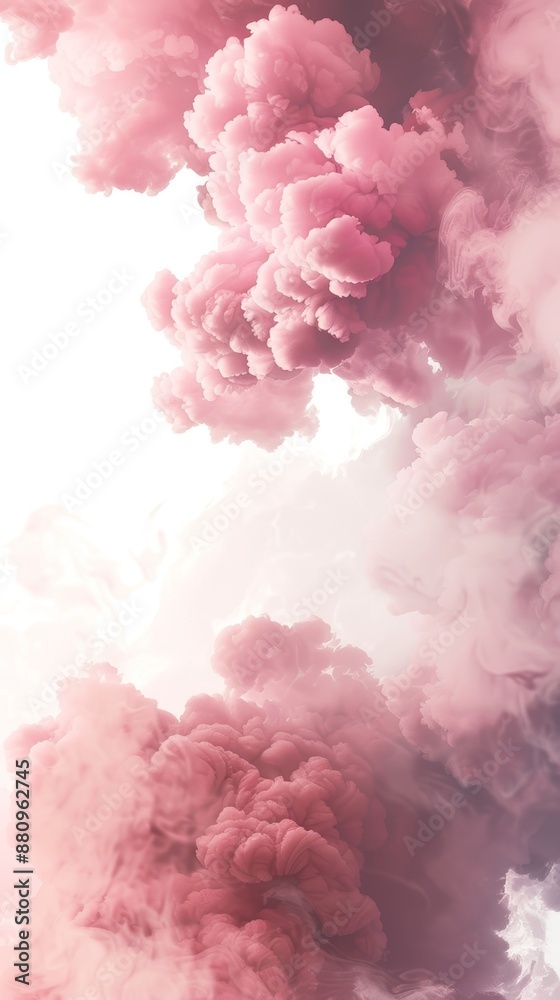 Fototapeta premium Dreamy pink clouds in gentle sunlight