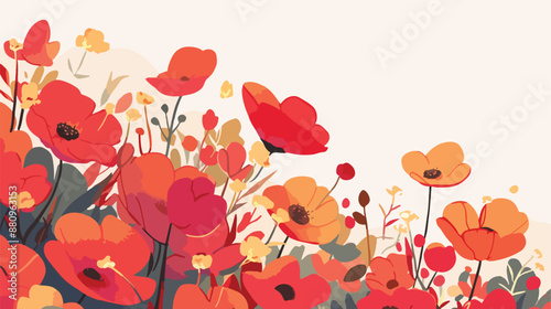 basic slogan on red flowers illustration flat vector