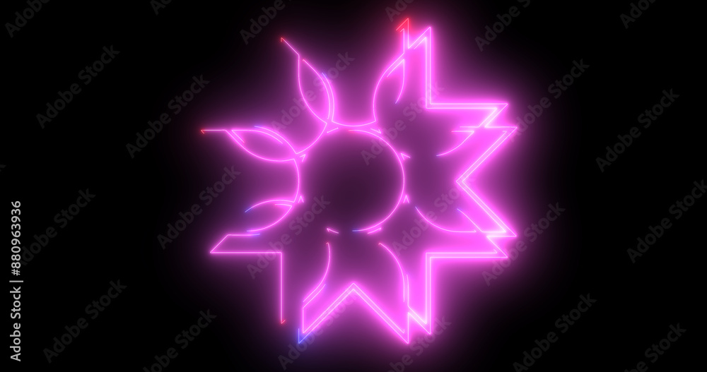 Simple neon glowing flower-like ornamental pattern tile 4K. Surreal spring time jungle music stage background. Disco night club nightlife colored glossy growth showing. Elegant bg Simple neon glowing flower-like ornamental pattern tile 4K. Surreal spring time jungle music stage background. Disco night club nightlife colored glossy growth showing. Elegant bg
