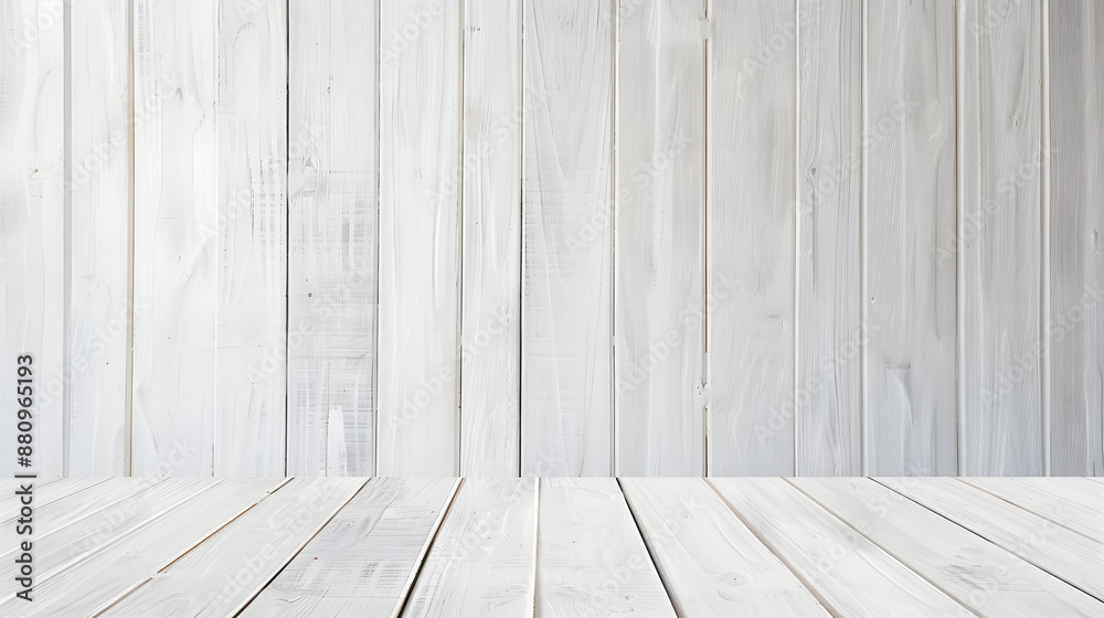 Naklejka premium White painted wooden wall background