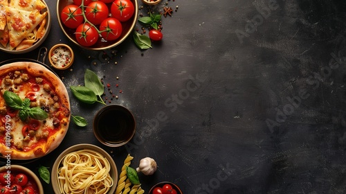 Spectacular Ingredients for pasta on black