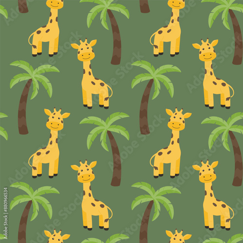 Children's seamless drawing with an image of an animal.