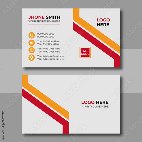 Clean professional business card template photo