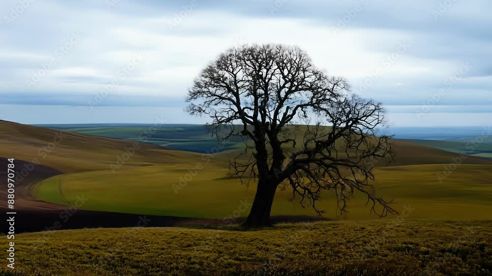 A lone tree bent by the windswept landscape standing strong against the everchanging moors. A lone tree bent by the windswept landscape standing strong against the everchanging moors.