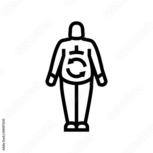 metabolic syndrome obesity overweight line icon vector. metabolic syndrome obesity overweight sign. isolated contour symbol black illustration