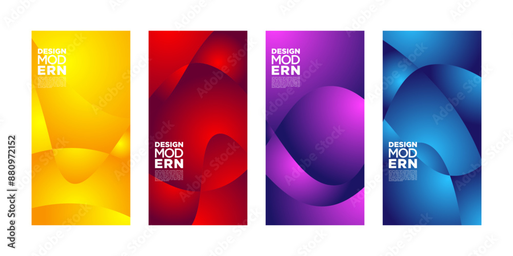 Fototapeta premium Set of modern templates gradient colors. Abstract template for social media. Very suitable for creative industries