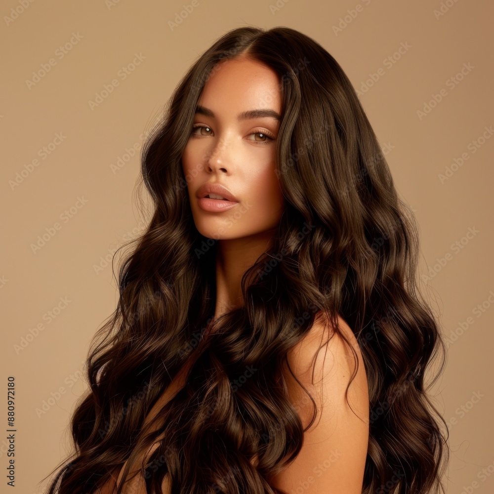 Luxurious long wavy hair extensions, soft glam makeup Luxurious long wavy hair extensions, soft glam makeup