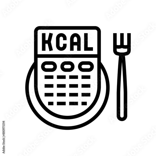 caloric intake obesity overweight line icon vector. caloric intake obesity overweight sign. isolated contour symbol black illustration
