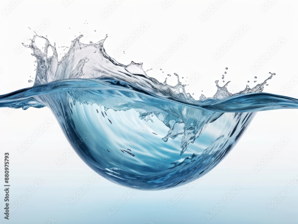 water splash, wave on white background, realistic, textured water splash, wave on white background, realistic, textured