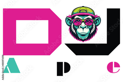 "Groovy DJ Monkey Vector Design"