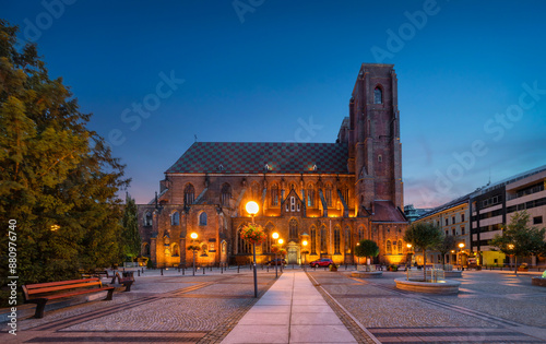 Obraz na płótnie Wroclaw, Poland. View of Cathedral of St. Mary Magdalene at dusk w salonie
