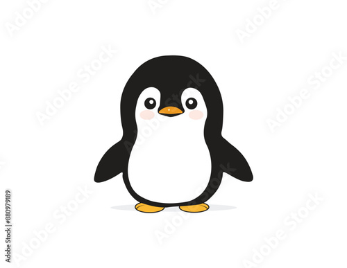 Vector cute Little Penguin front view