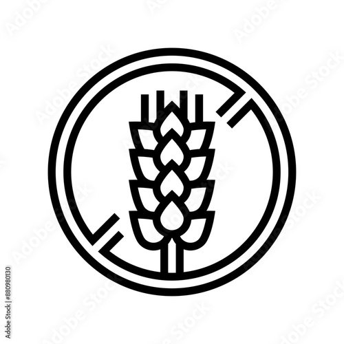 gluten free product label warning line icon vector. gluten free product label warning sign. isolated contour symbol black illustration