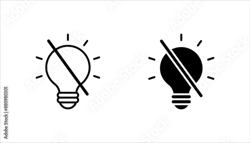 light off icon set, no idea, on a white background.