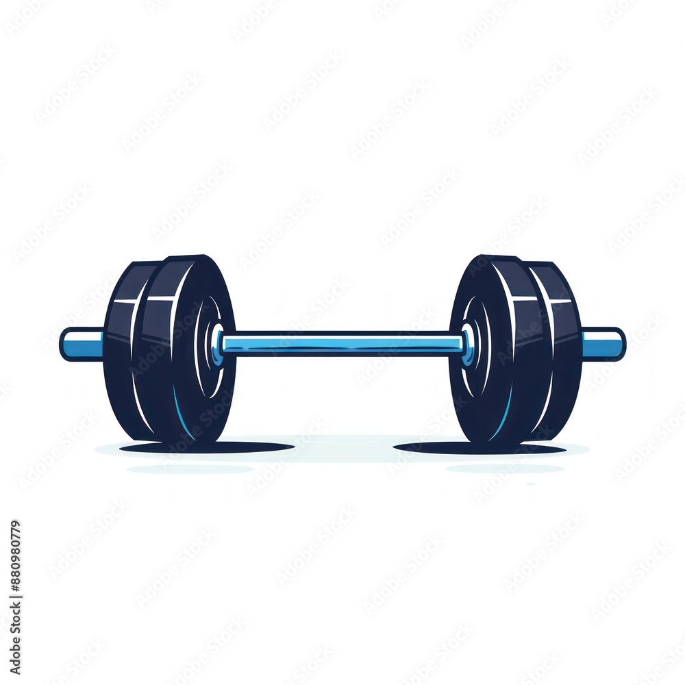Barbell with Weights: Gym Equipment Illustration Barbell with Weights: Gym Equipment Illustration