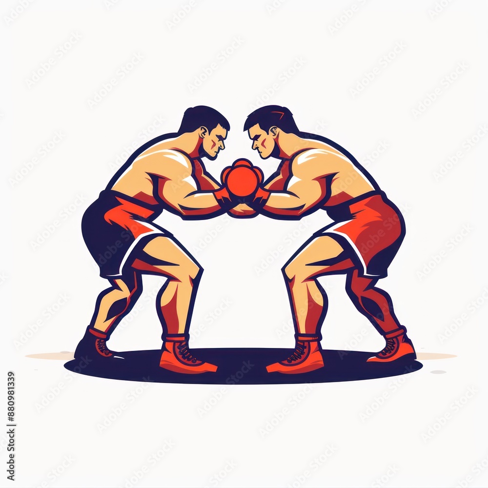 Fototapeta premium Two Boxers Facing Off in the Ring