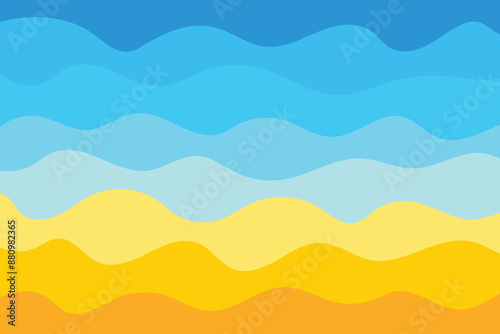 Abstract hand drawn wave. Sea and beach design. Summer background. Vector illustration