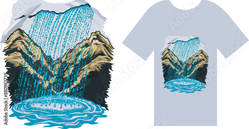 t-shirt design mountainous shower