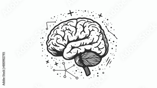 Brain analysis hand drawn outline doodle icon